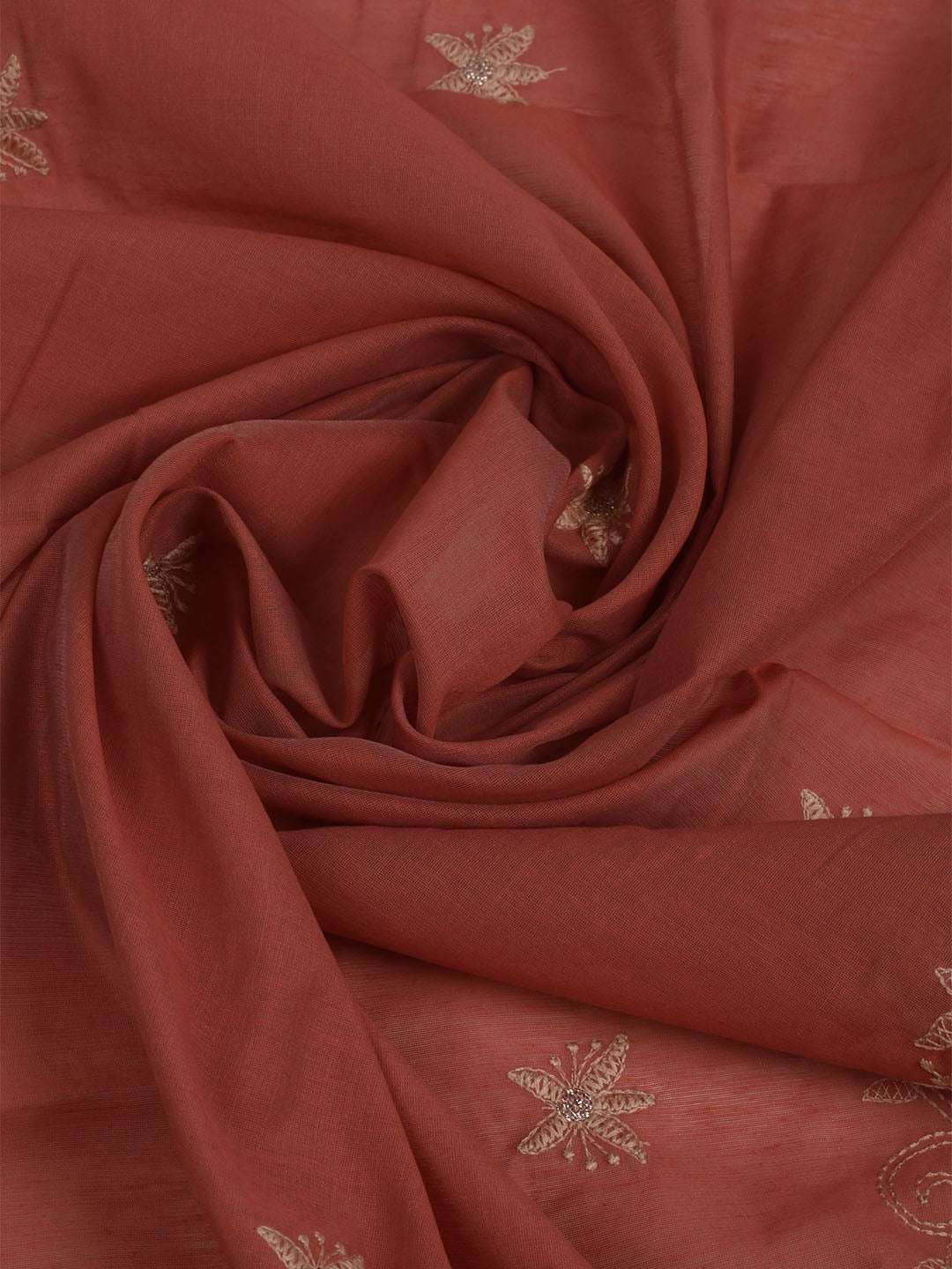 Embroidered Chanderi Unstitched Suits Casual Suit With Pant &amp; Dupatta