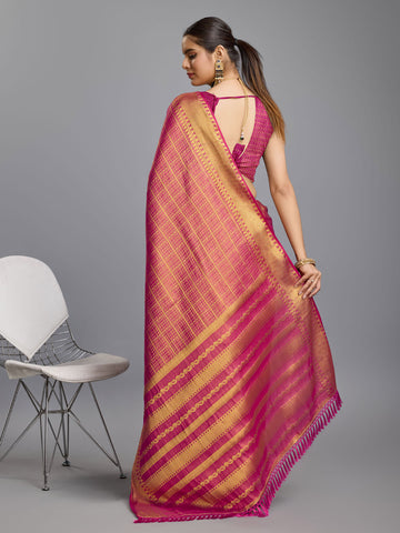 Zari Jaal Border Handloom Woven Saree