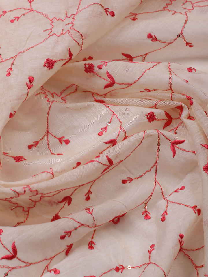 Neck Embroidered Cotton Blend Unstitched Suit With Dupatta