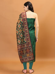 Printed Chanderi Unstitched Suit Piece With Dupatta