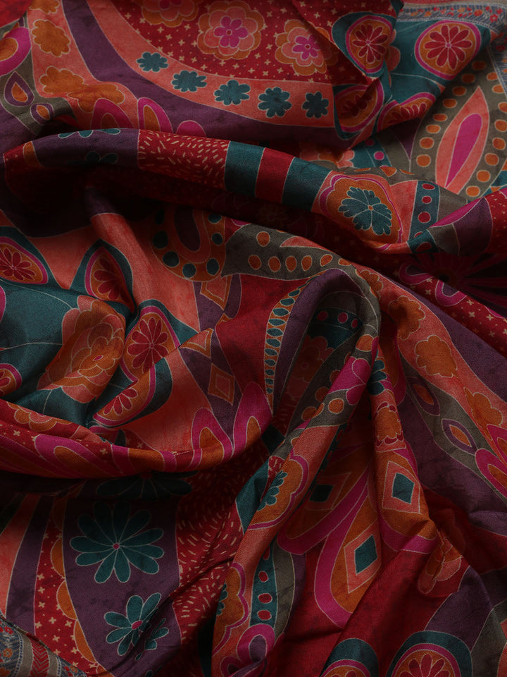 Neck Embroidered Muslin Unstitched Suit With Dupatta