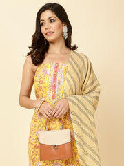 Printed Cotton Unstitched Suit Piece With Dupatta