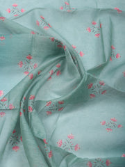 Embellished Chanderi Unstitched Suit With Pant & Dupatta