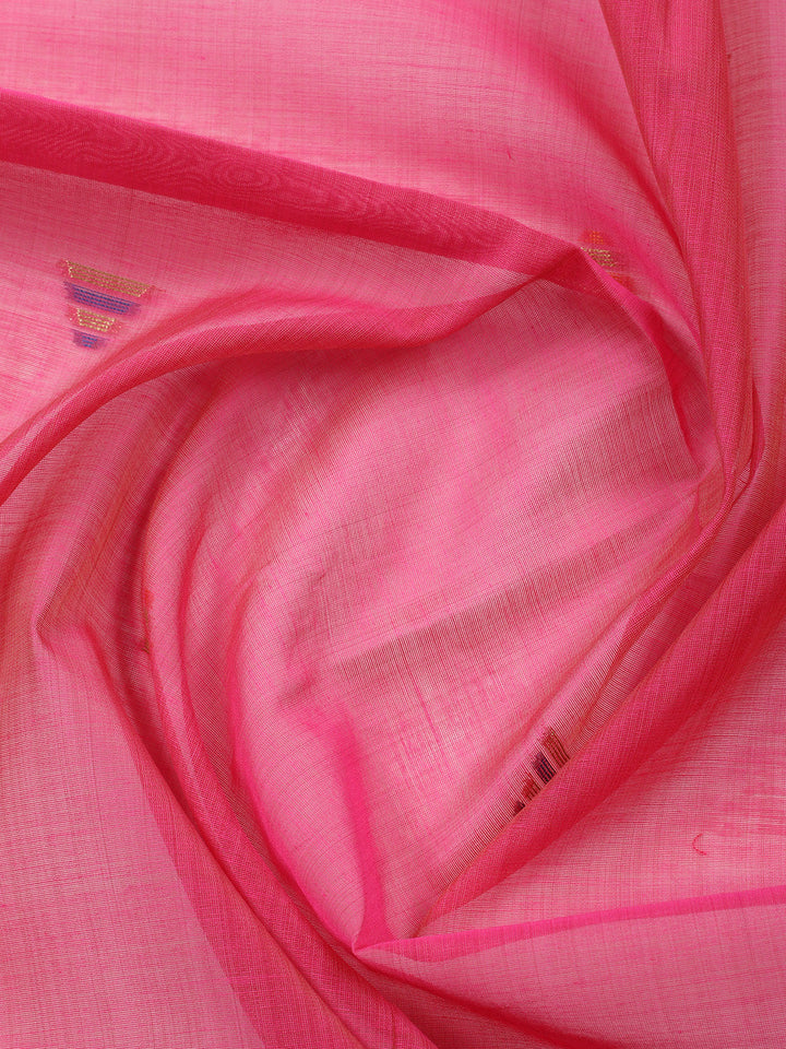 Printed Chanderi Unstitched Suit With Pant &amp; Dupatta