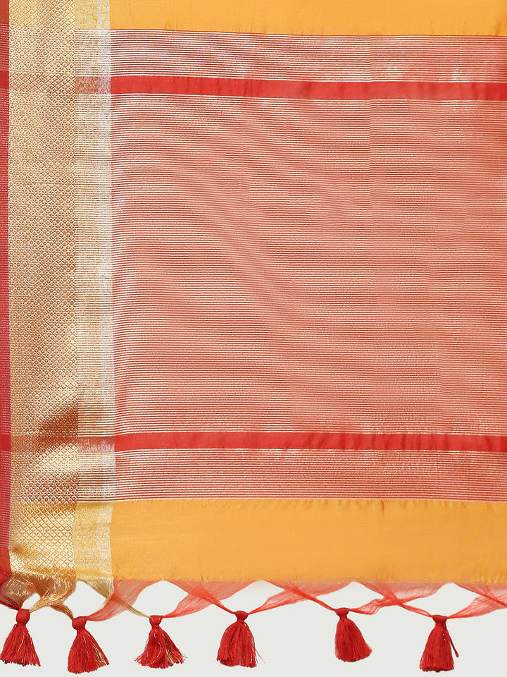 Embroidered Border Booti Art Silk Saree