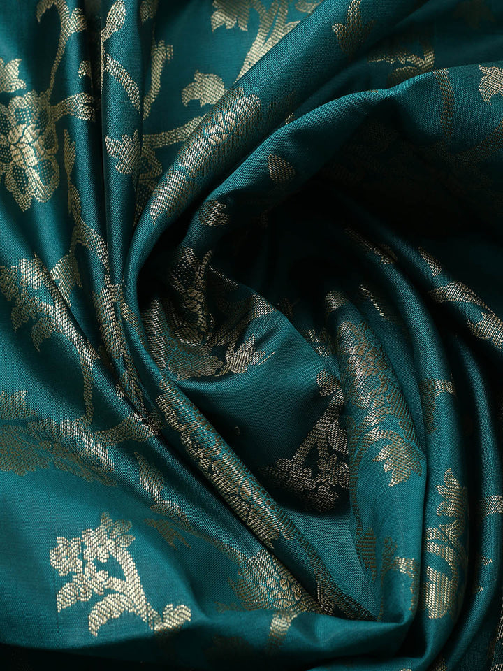 Banarasi Chanderi Unstitched Suit With Pant &amp; Dupatta