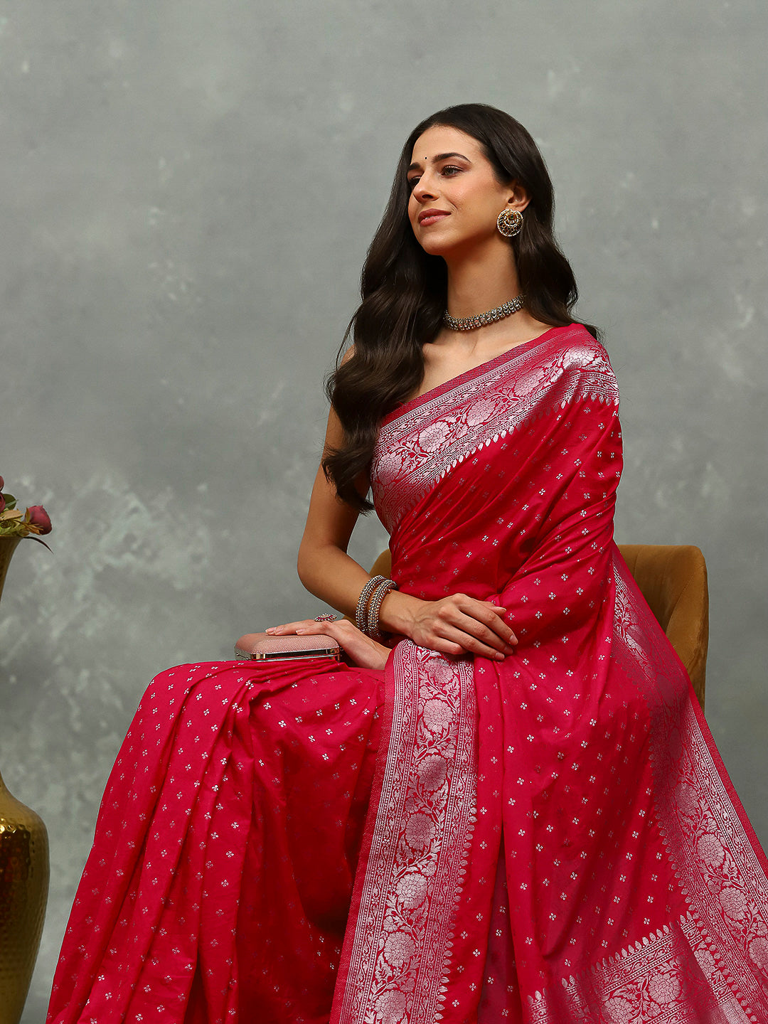 Zaari Jaal Crepe Saree