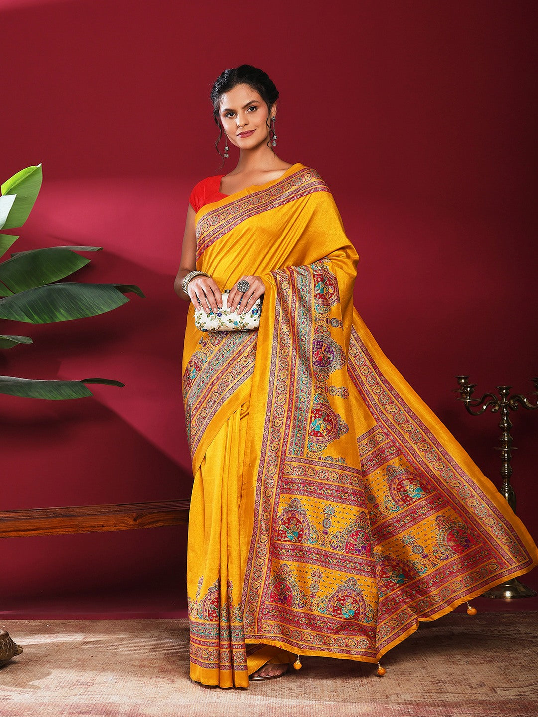 Digital Print Art Silk Saree