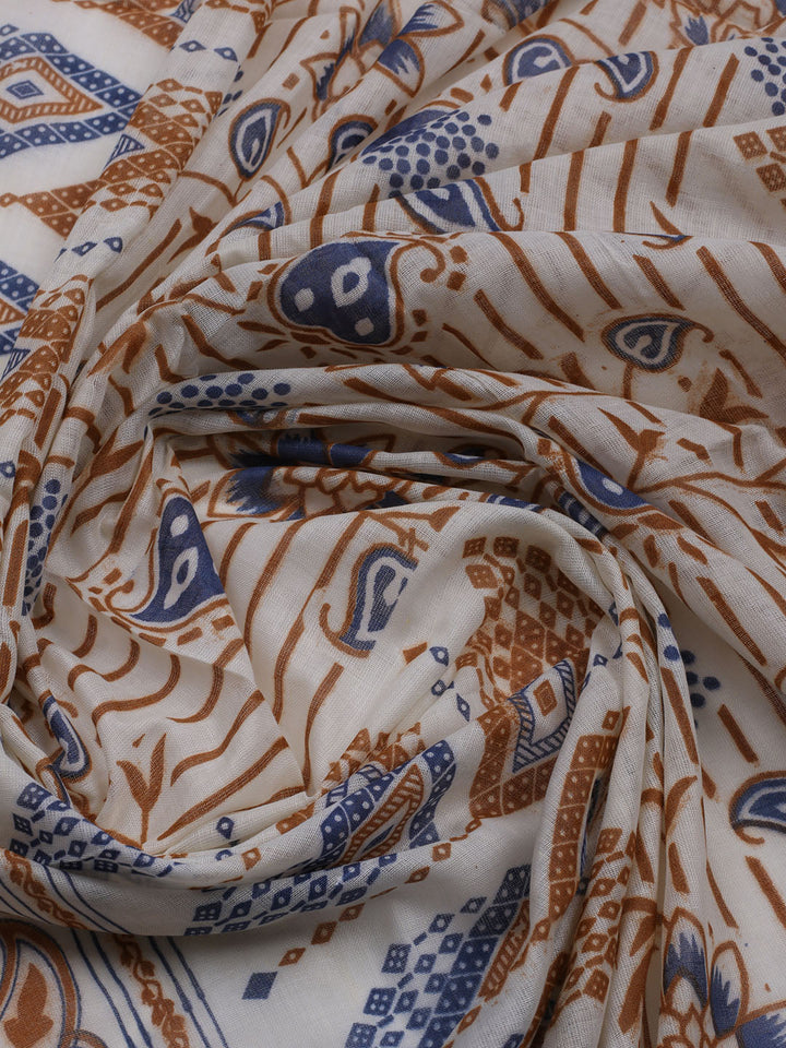 Neck Embroidered Cotton Blend Unstitched Suit With Dupatta