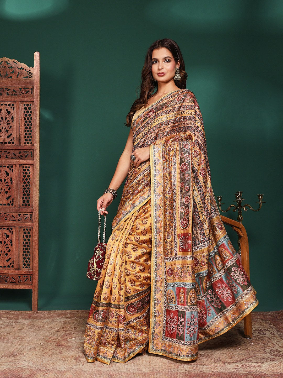 Printed Organza Saree