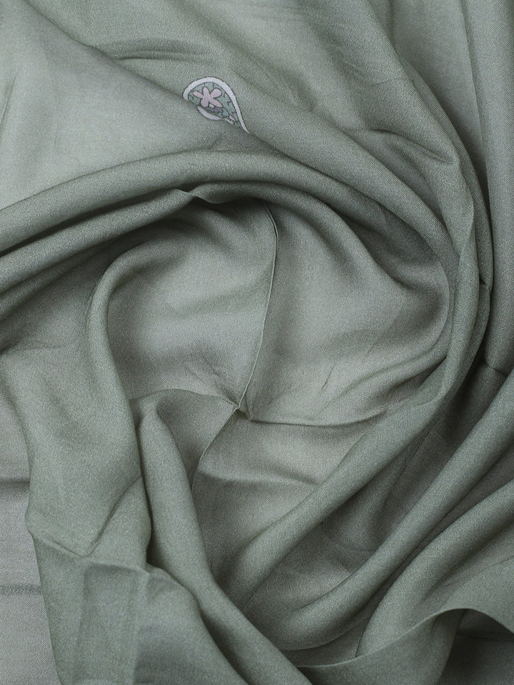Embroidered Muslin Unstitched Suit With Pant &amp; Dupatta