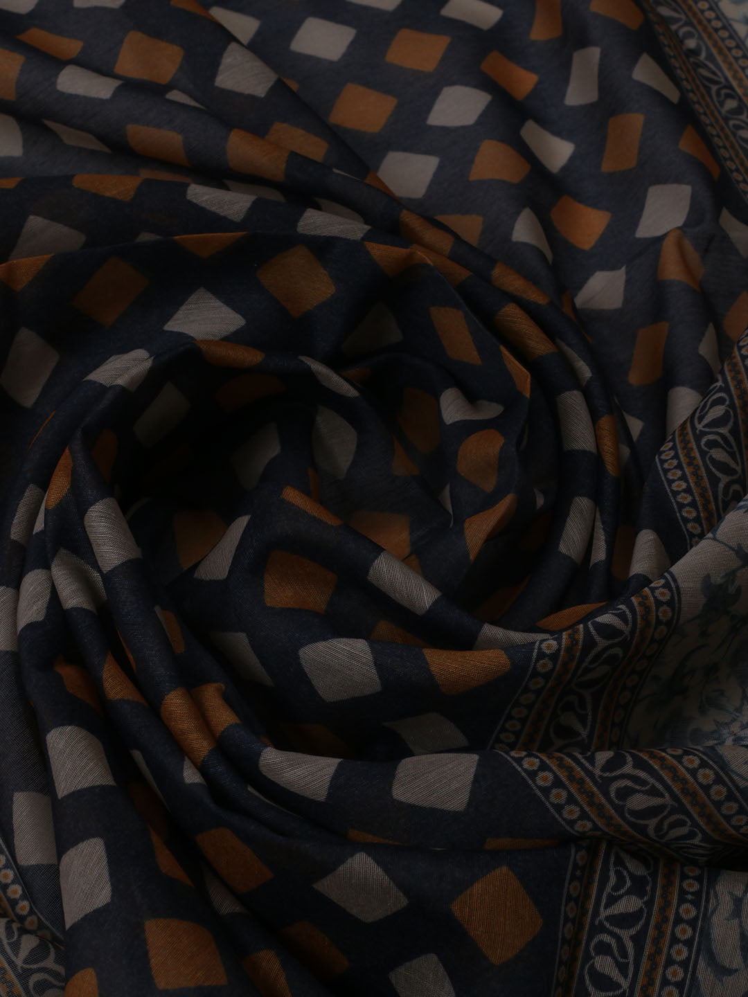 Printed Chanderi Unstitched Suit With Dupatta