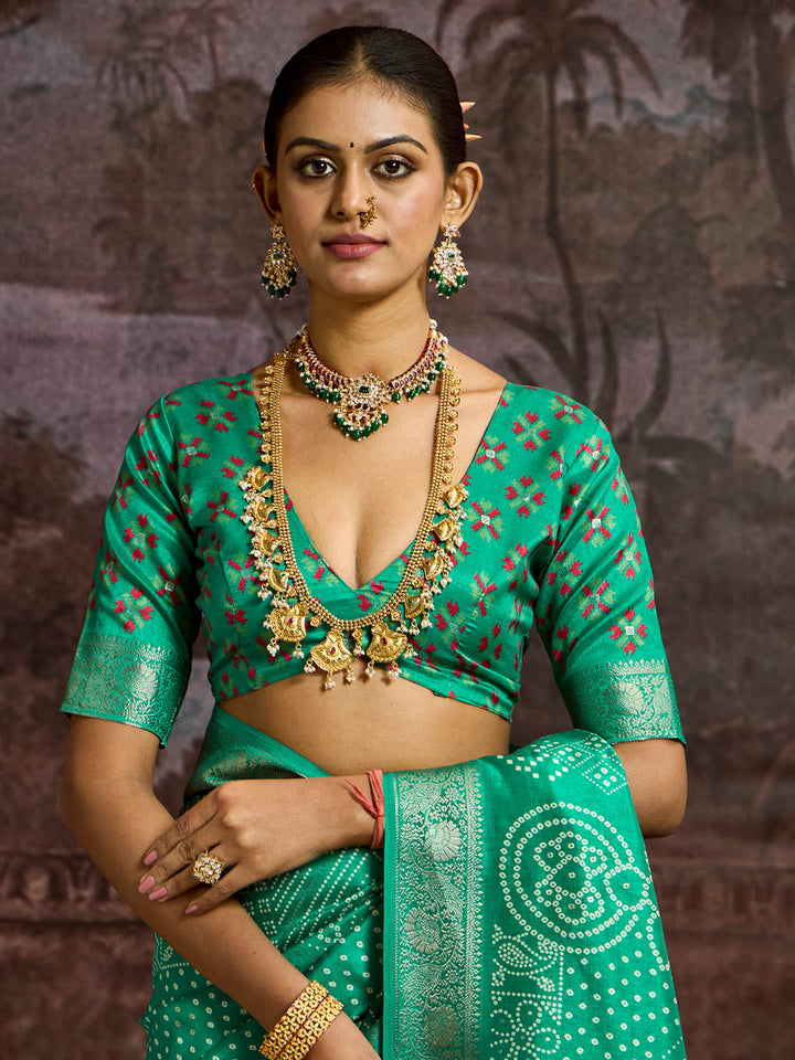 Bandhani Printed Art Silk Saree