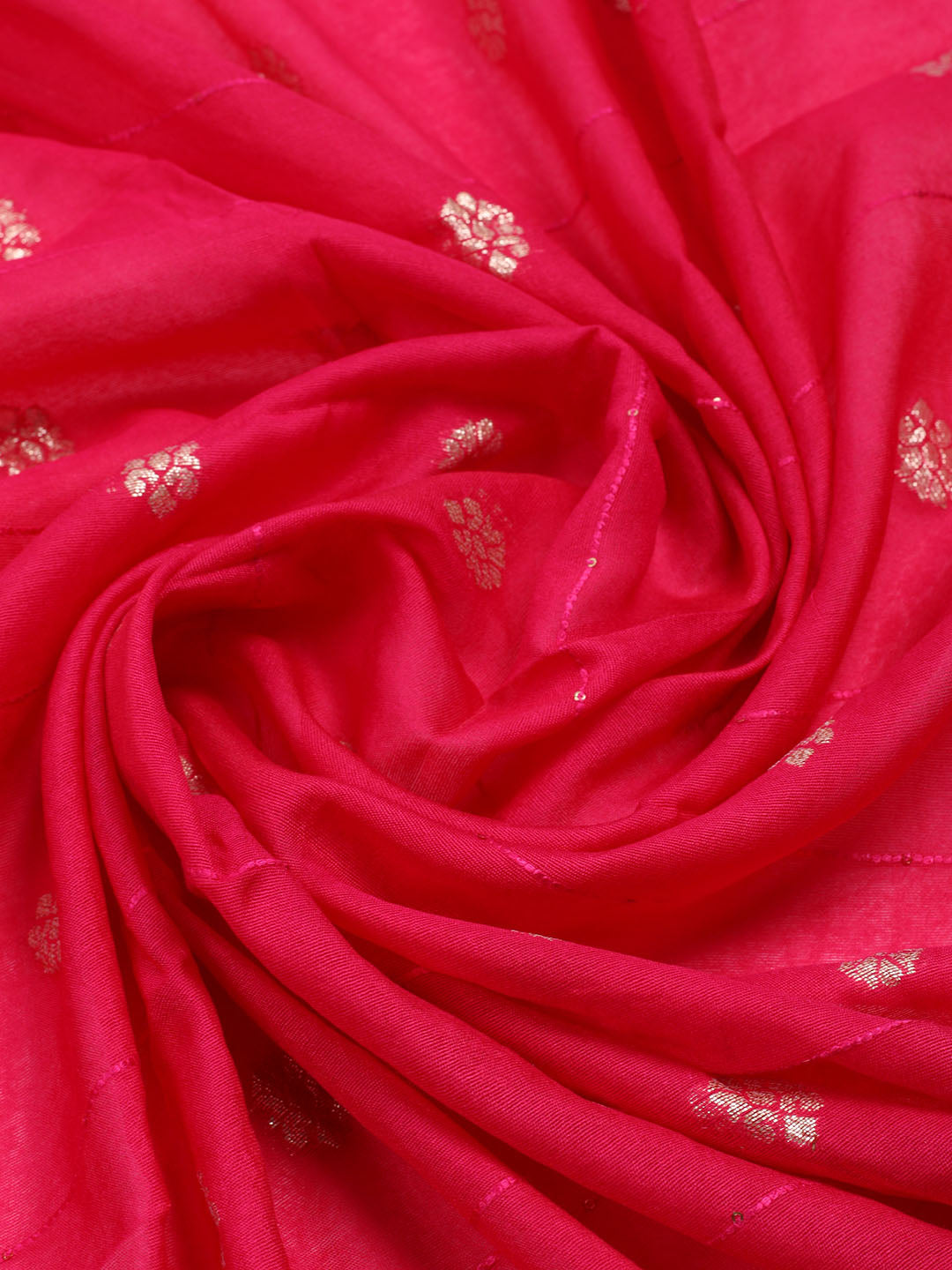 Neck Embroidered Chanderi Unstitched Suit With Dupatta