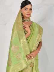 Woven Design Linen Saree