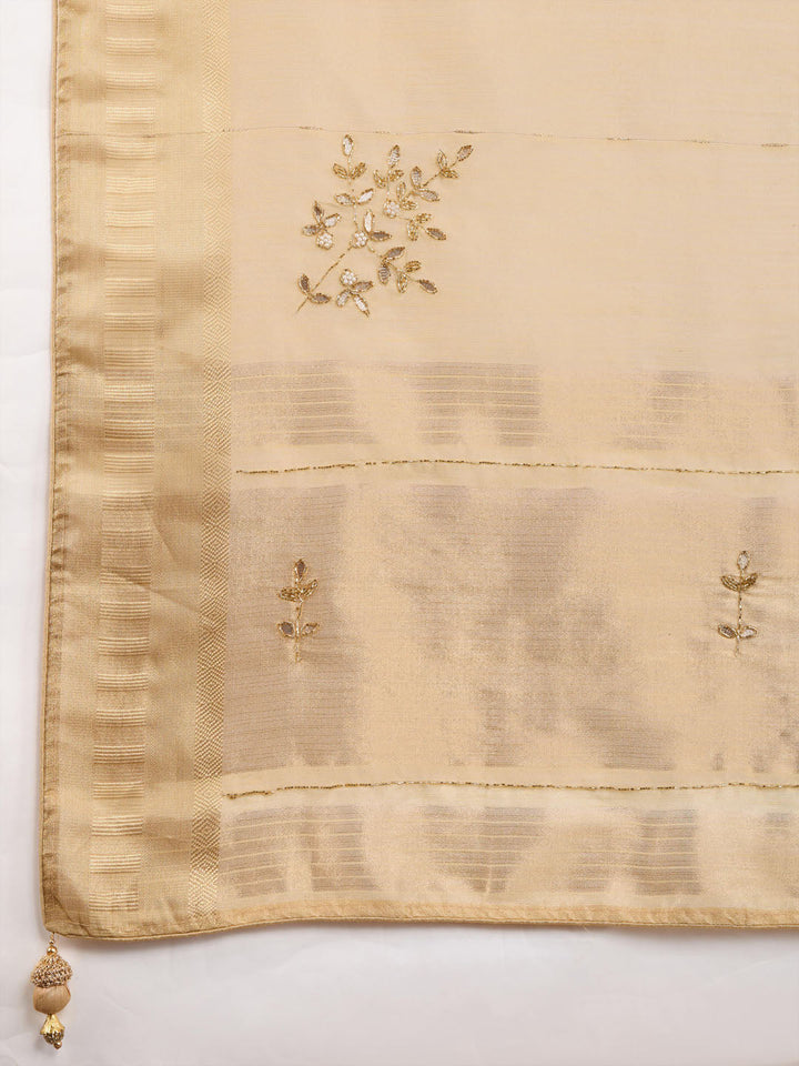 Embroidered Linen Blend Saree