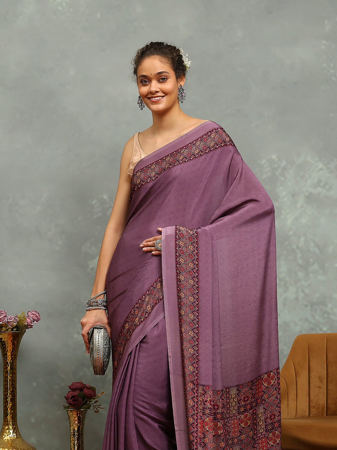 Digital Printed Crepe Saree
