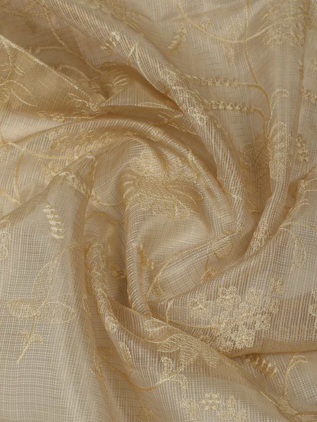 Woven Design Chanderi Unstitched Kurta With Pant &amp; Dupatta
