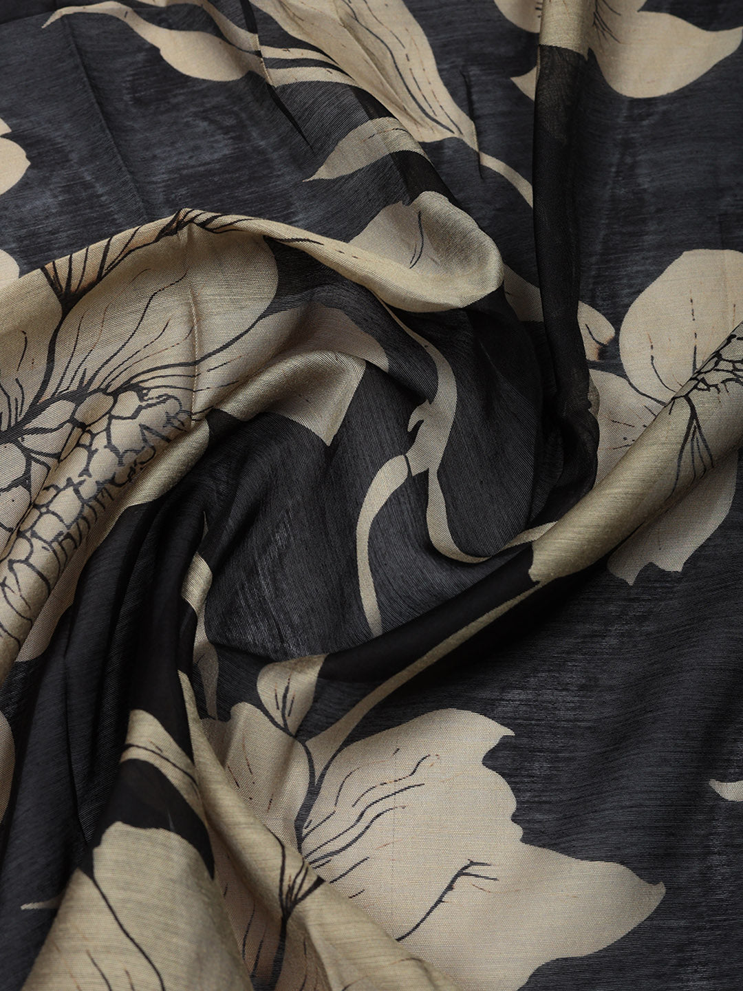 Printed Chanderi Unstitched Suit With Pant &amp; Dupatta
