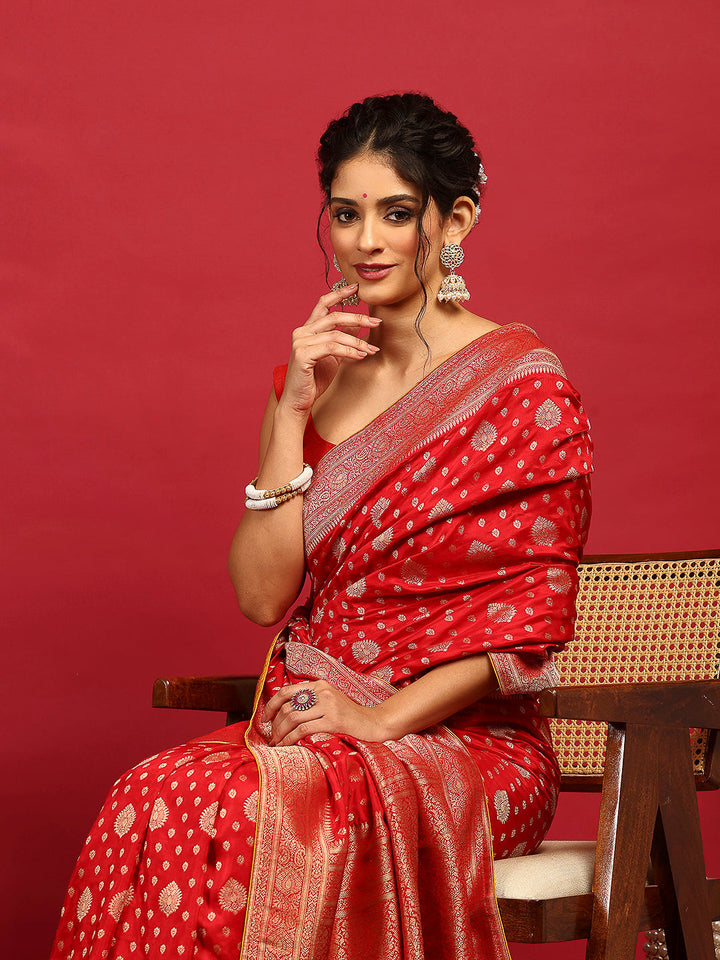 Woven Design Satin Saree