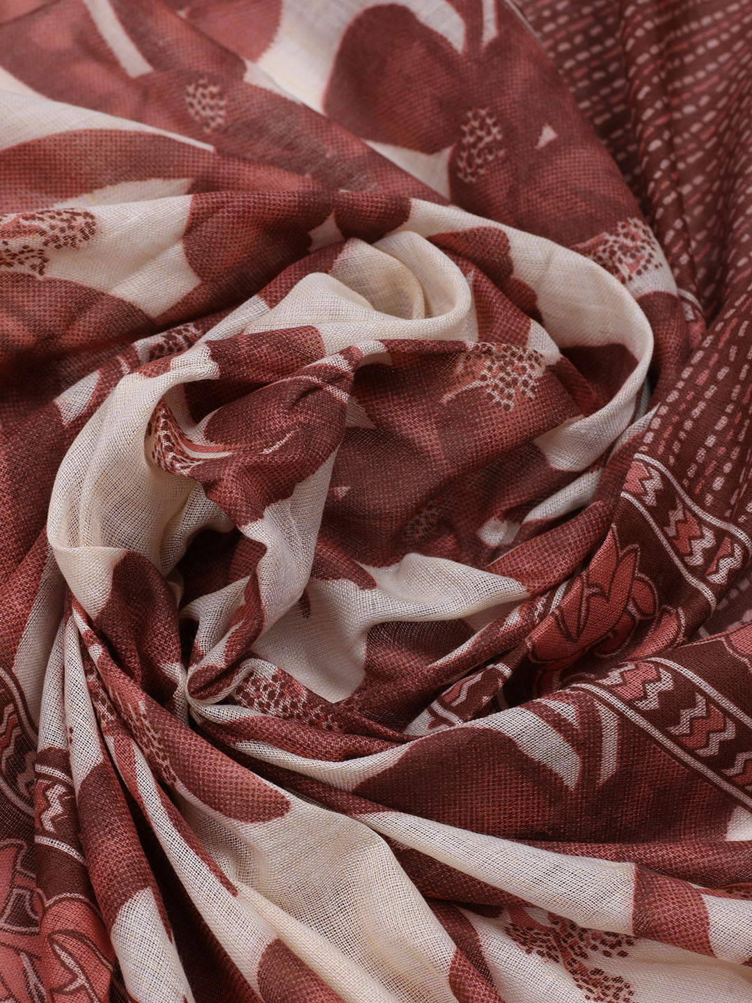 Printed Cotton Blend Unstitched Suit With Dupatta