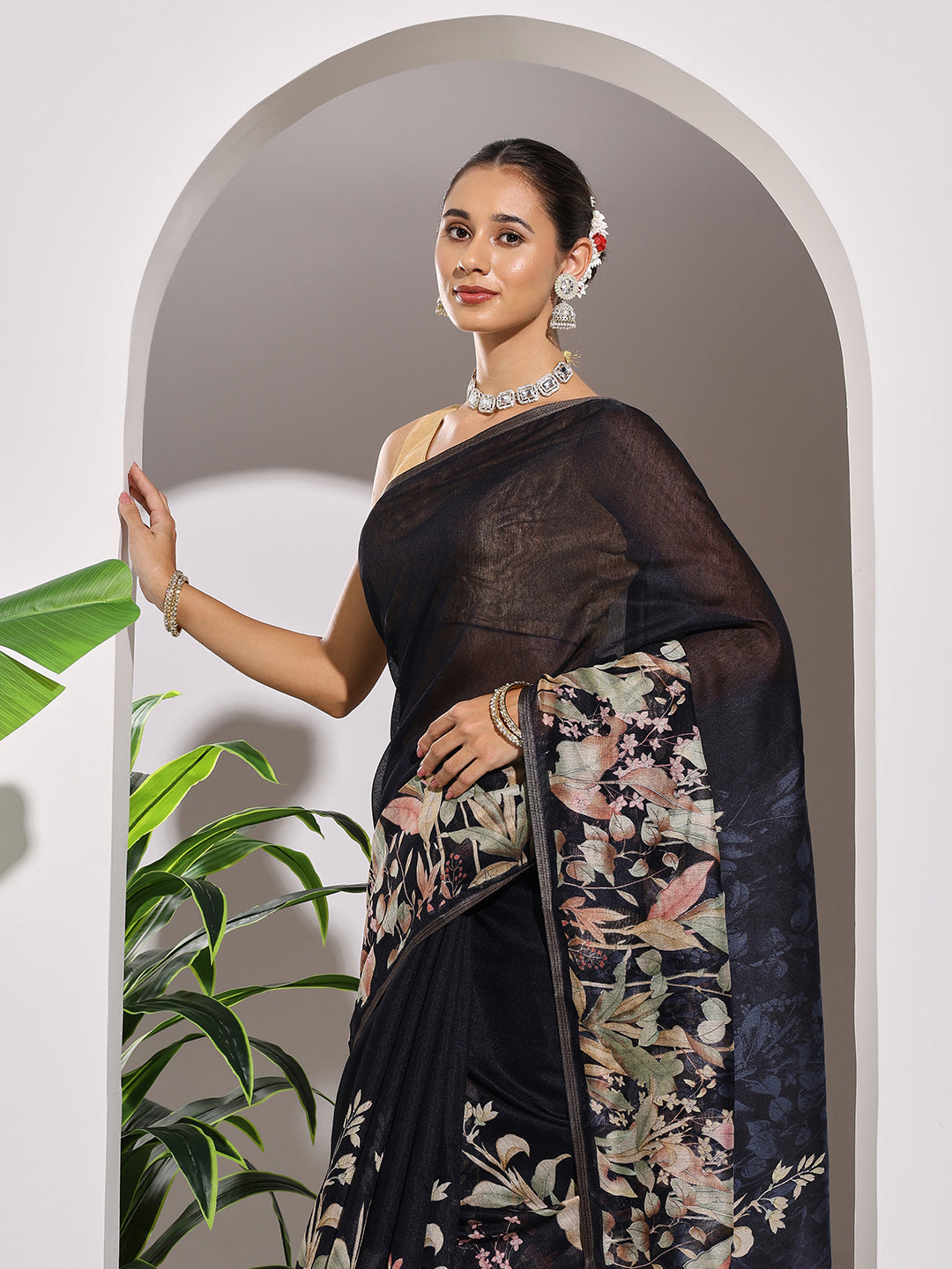 Printed Cotton Blend Saree