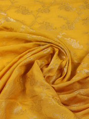 Embroidered Chanderi Unstitched Suit With Pant & Dupatta