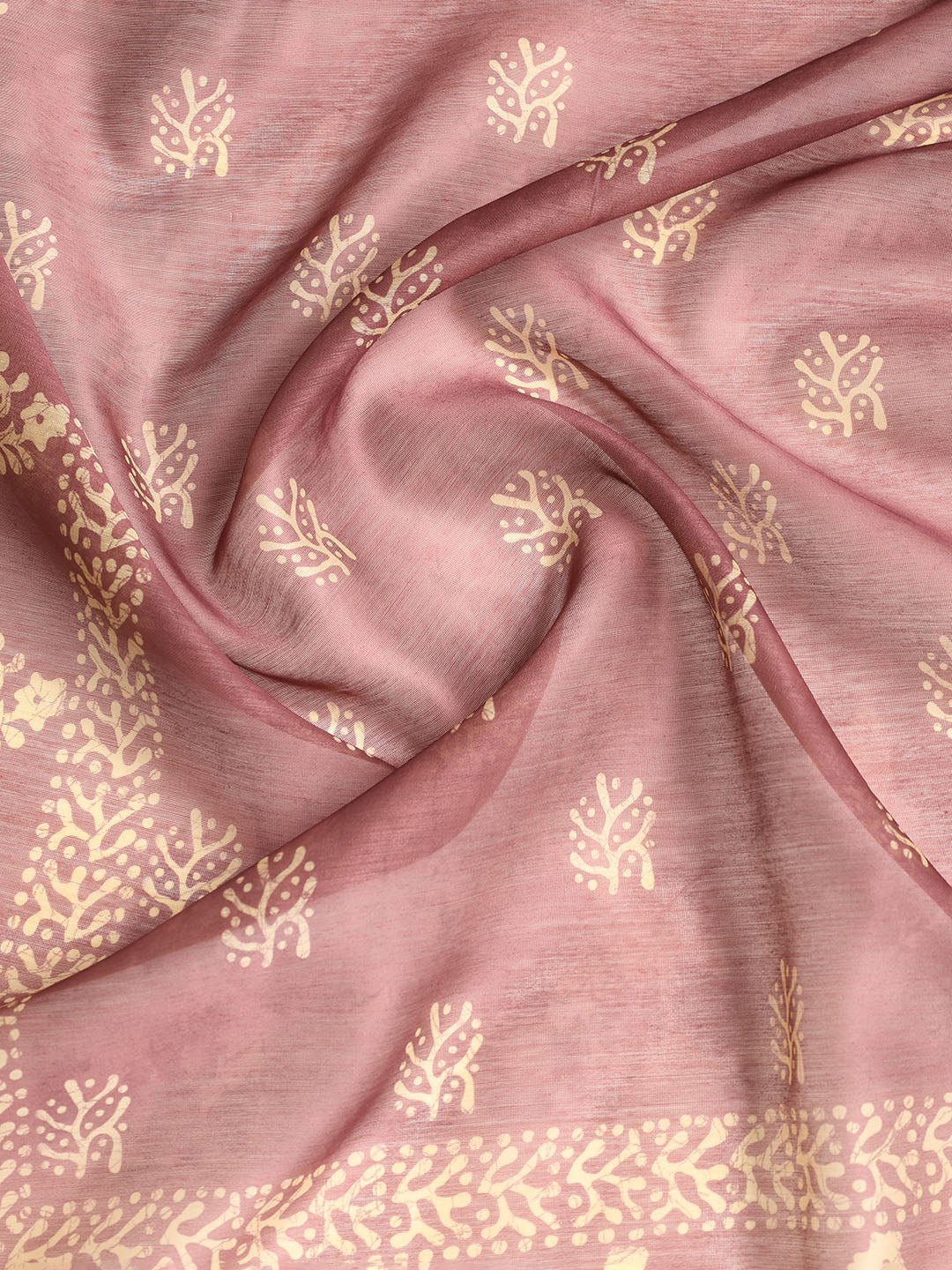 Embroidered Chanderi Unstitched Suit With Dupatta
