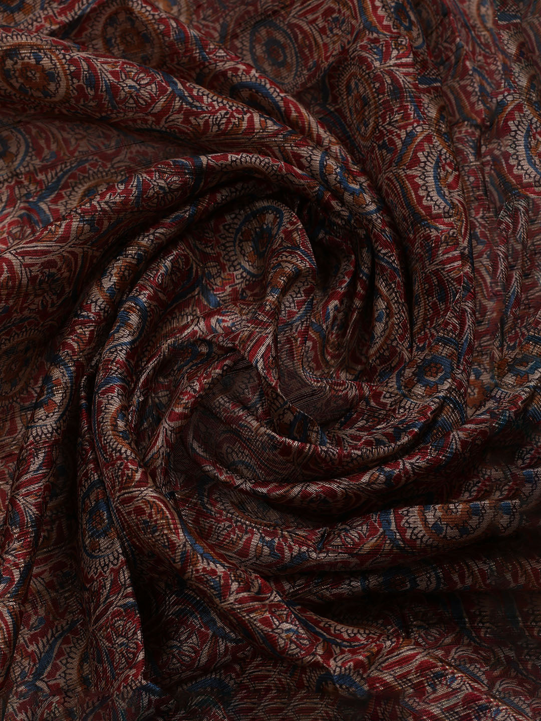 Embroidered Art Silk Unstitched Suit With Dupatta