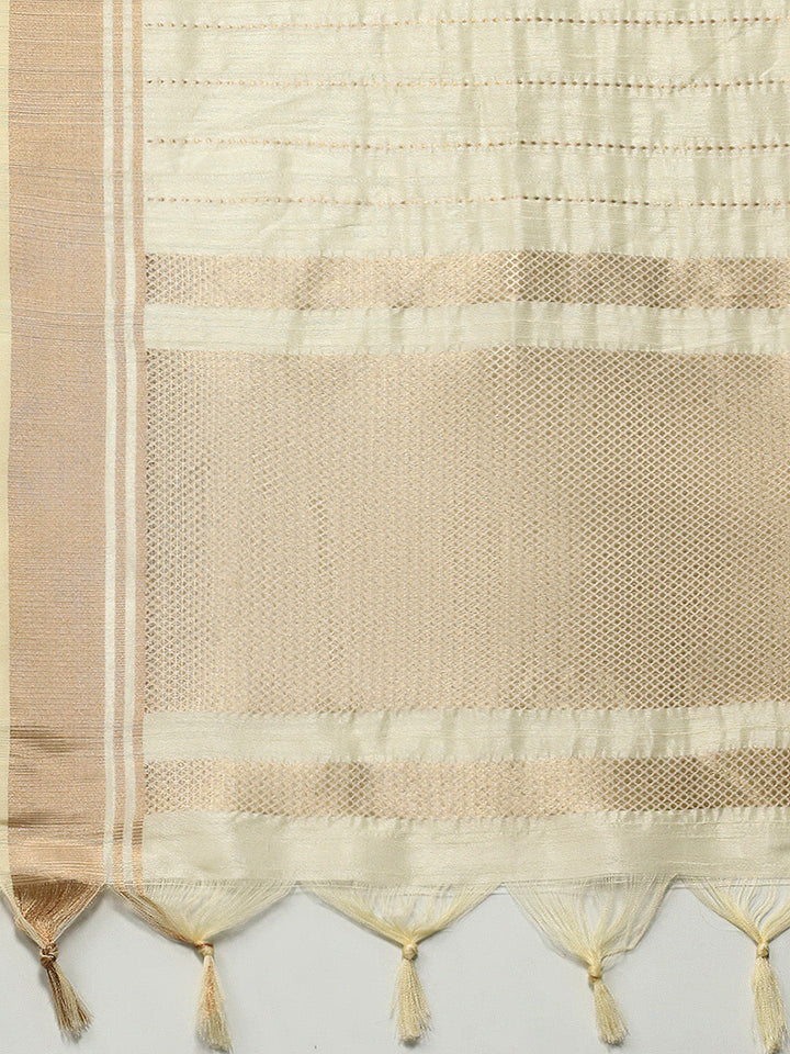 Embroidered Border Booti Art Silk Saree