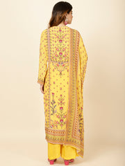 Digital Floral Printed Crepe Kurta With Palazzo & Dupatta