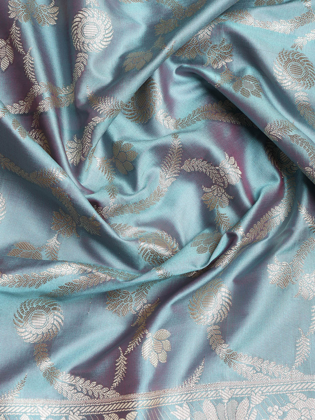 Woven Banarasi Chanderi Unstitched Suit With Dupatta