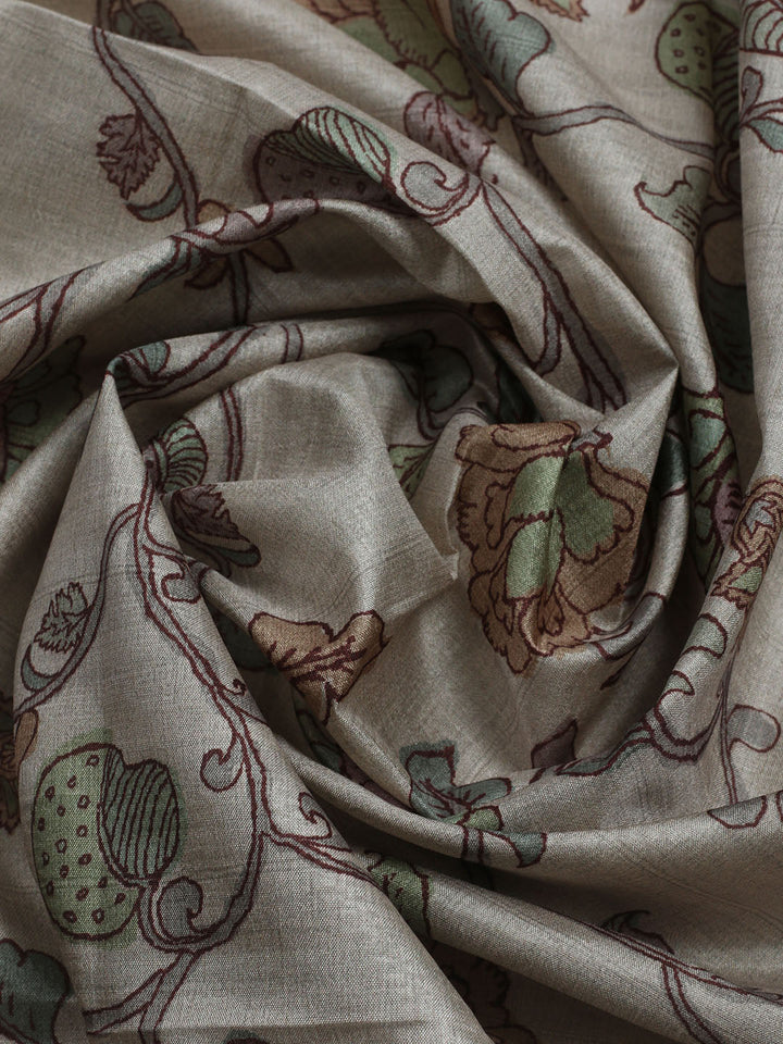 Embroidered Tussar Unstitched Suit With Dupatta