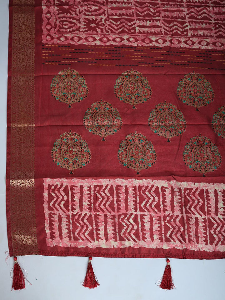 Digital Printed Art Silk Saree
