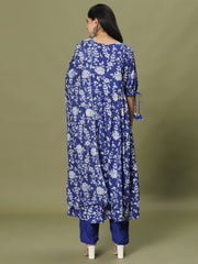 Printed Cotton Blend Kurta With Pant & Dupatta