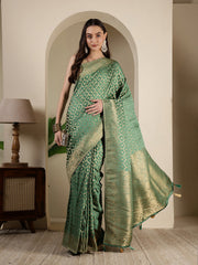Woven Design Satin Saree