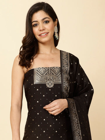 Woven Chanderi Unstitched Suit Piece With Dupatta