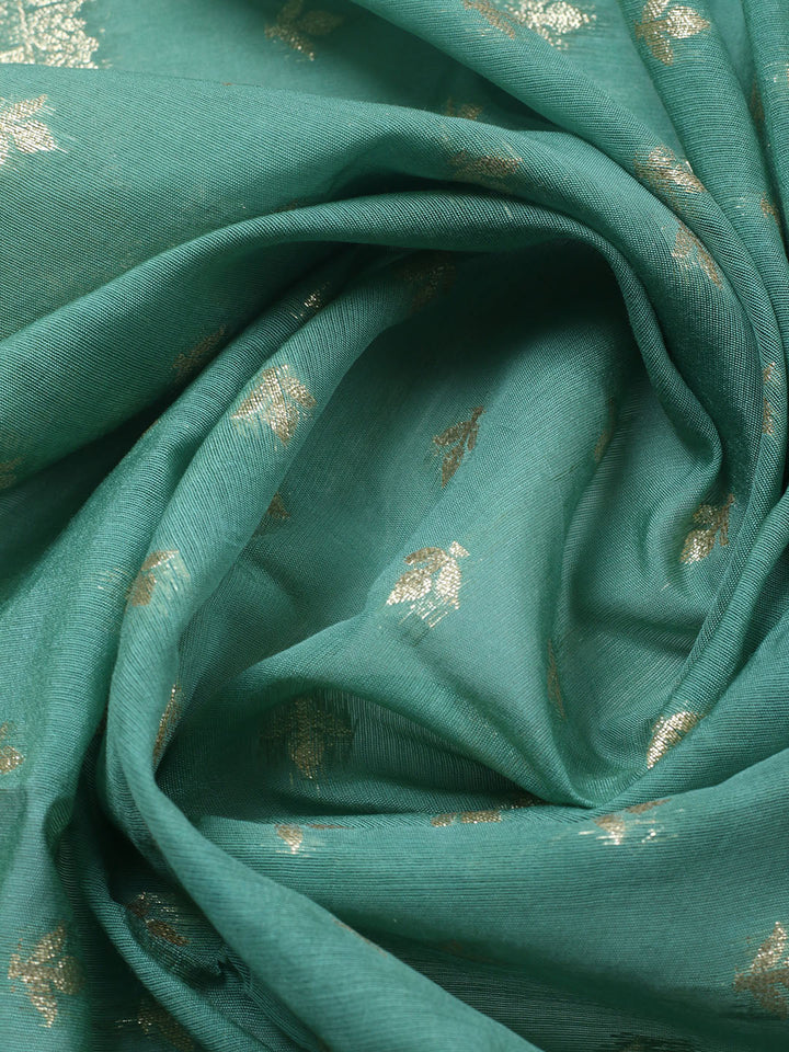 Embroidered Tissue Unstitched Suit With Pant &amp; Dupatta