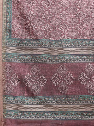 Floral Printed Tussar Saree