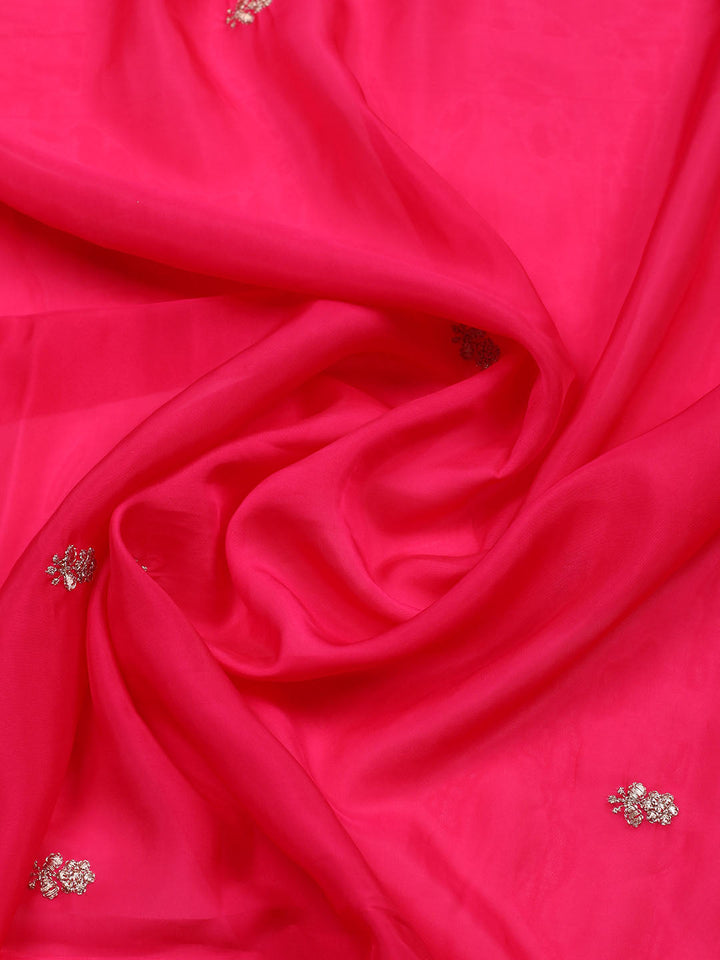Woven Design Chanderi Unstitched Suit With Pant &amp; Dupatta