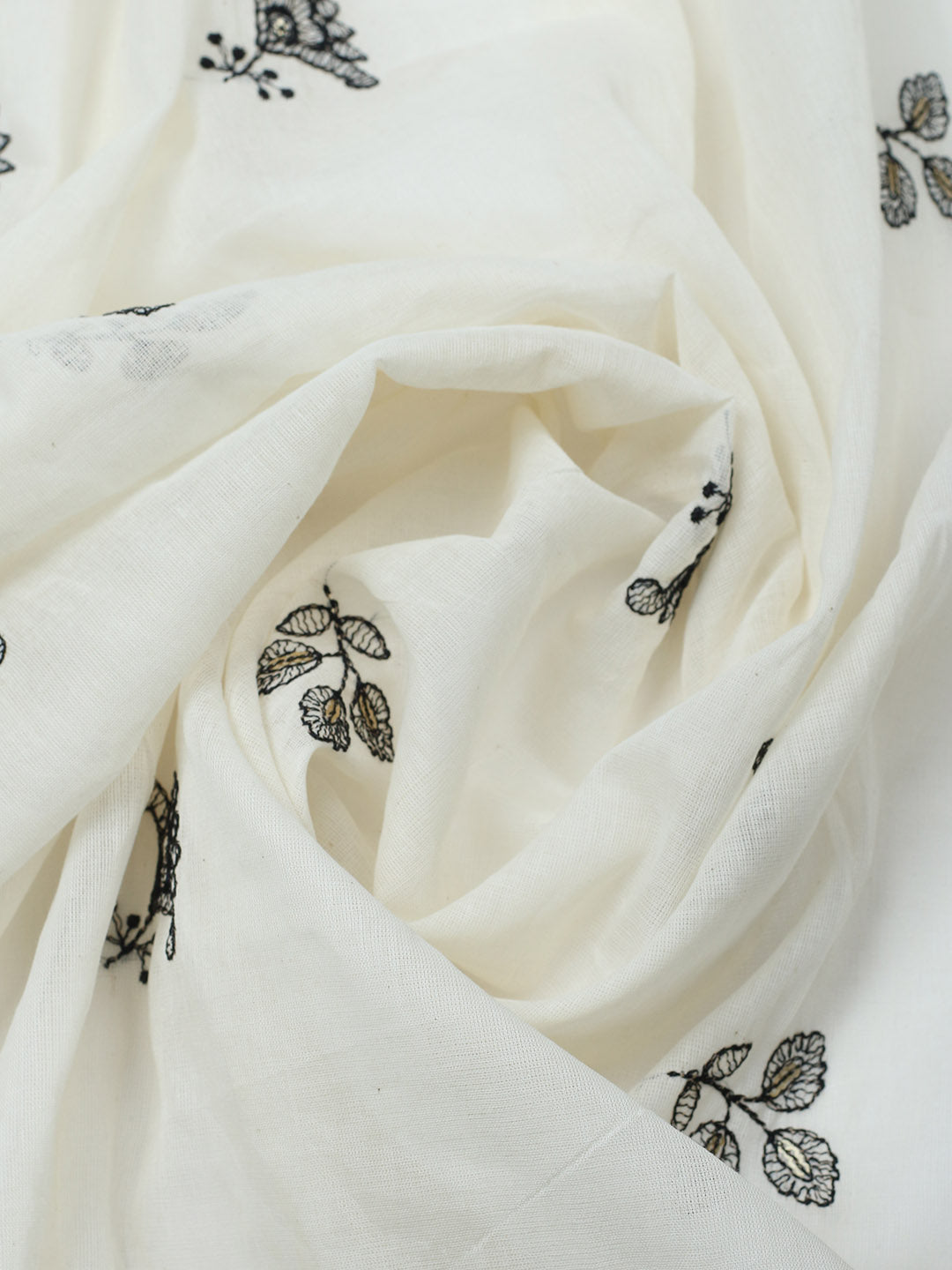 Embroidered Cotton Blend Unstitched Suit With Pant &amp; Dupatta