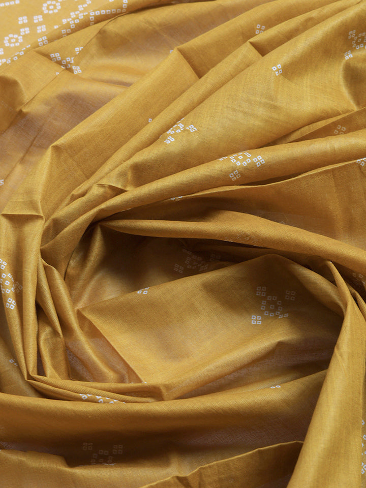 Printed Cotton Blend Unstitched Suit With Pant &amp; Dupatta