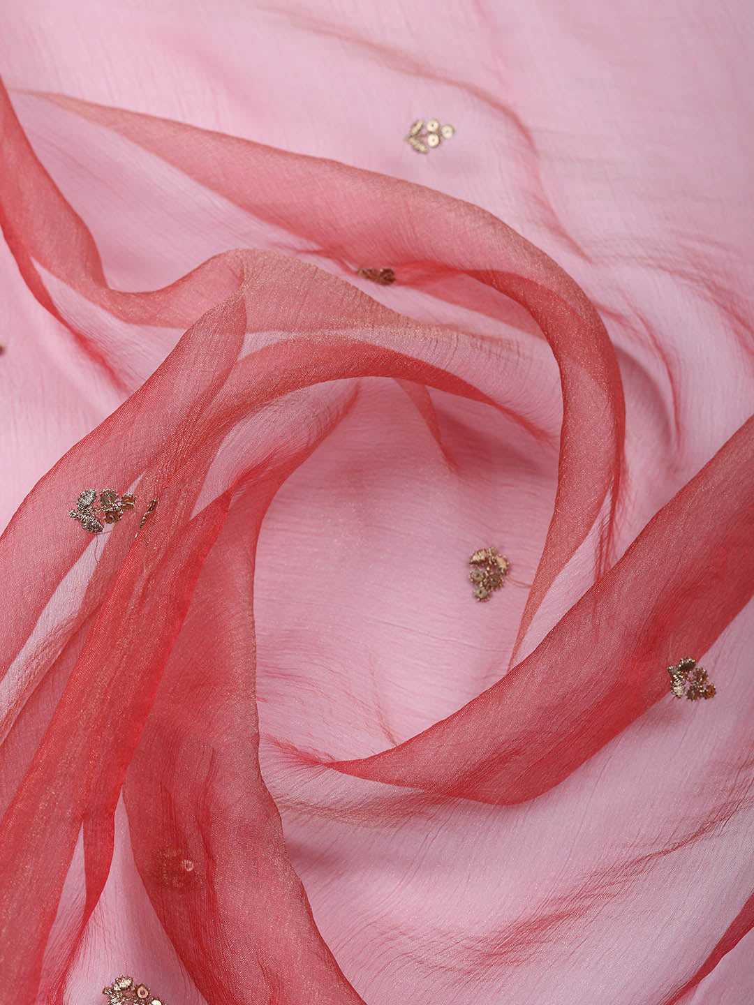 Embroidered Tissue Unstitched Suit With Pant &amp; Dupatta