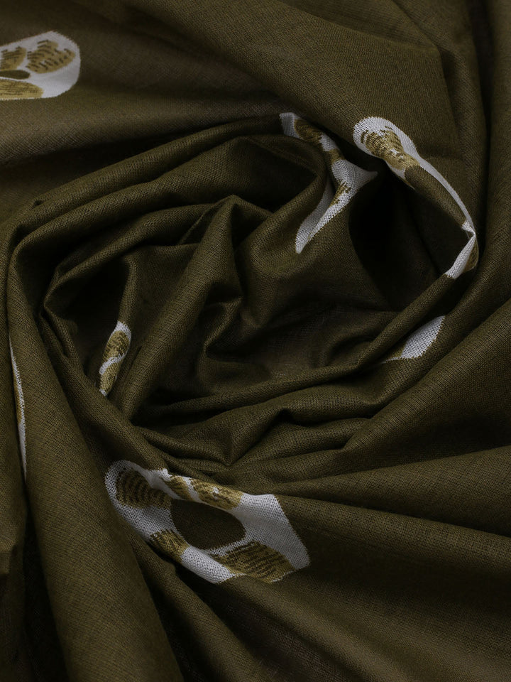 Printed Cotton Blend Unstitched Suit With Dupatta