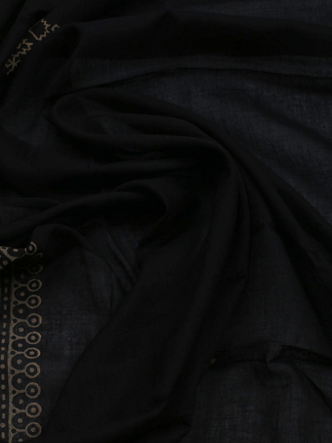 Patch Neck Cotton Blend Unstitched Suit With Dupatta