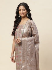 Woven Chanderi Unstitched Suit With Dupatta