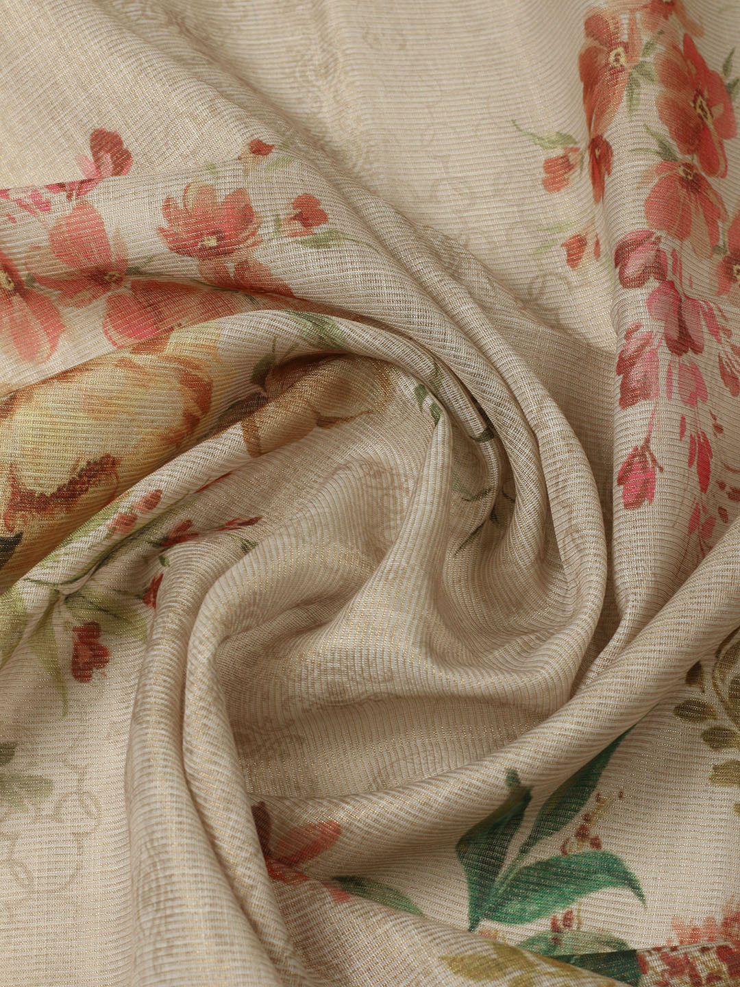 Embroidered Tissue Unstitched Suit With Pant &amp; Dupatta