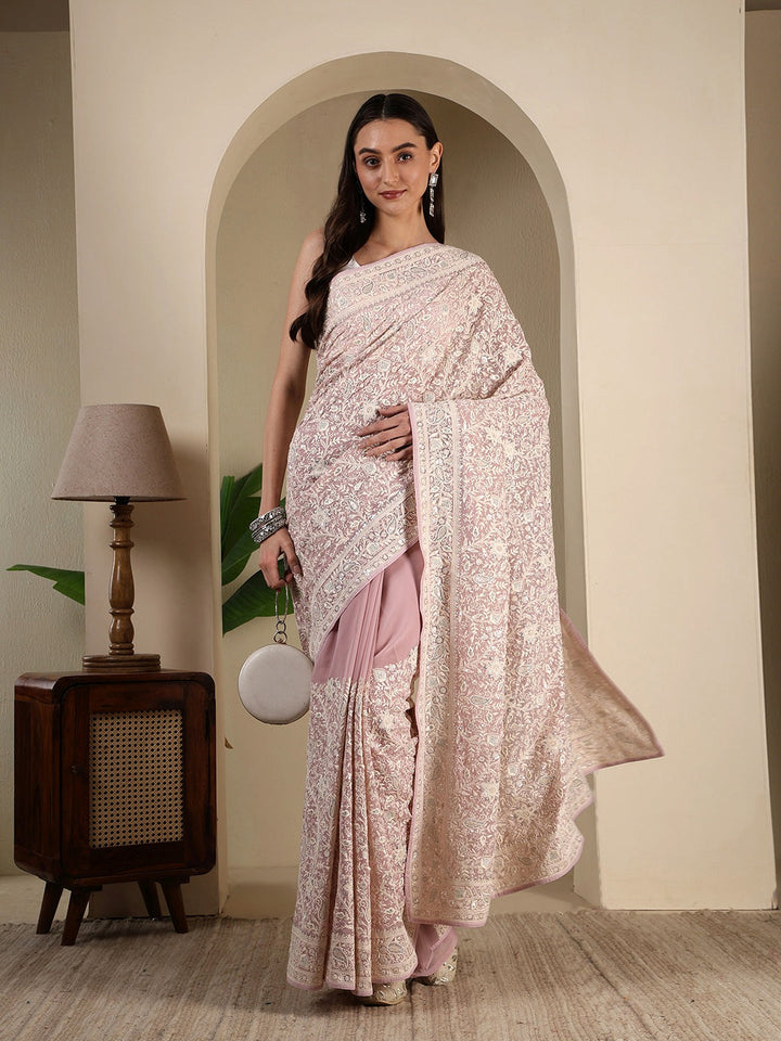 Embroidered Georgette Saree