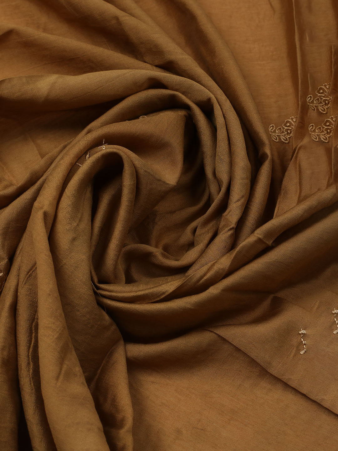Embroidered Cotton Blend Unstitched Kurta With Pant & Dupatta