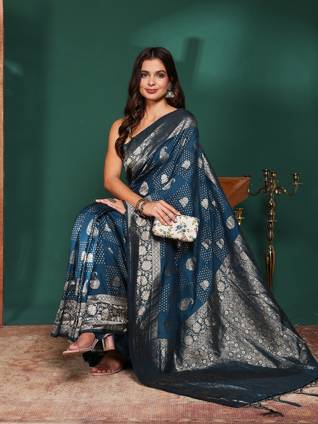 Plain Crepe Saree